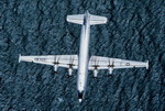 A restored Douglas C-124 Globemaster II over San Francisco Bay en route to Travis AFB, California. It was put on permanent display at the Travis AFB Museum. (DoD)