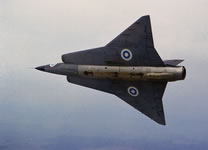 A Finnish Air Force J35BS fighter reveals its unique double delta configuration (I Thuresson/Saab).