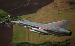A Flygvapnet J35J Draken carrying Rb 24 AAMs and  four drop tanks (H O Arpfors/Saab).