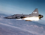 A Northrop F-20 firing a Maverick missile. (USAF)