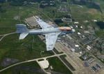 An EA-6B Prowler from VAQ-135 flies over Naval Air Station Whidbey Island, Washington, on 10 May 2005. (USN/Photographer's Mate 3rd Class Chris Otsen)