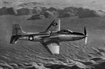 Convair XF-81 turbopop and jet engine powered fighter in flight. (USAF)