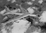 The Convair YB-60 prototype eight-jet bomber making its maiden flight on 18 April 1952. The YB-60 was a modification of the B-36 but lost out to the more capable Boeing B-52.