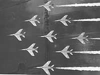 Red Arrows Gnats in Diamond Nine formation